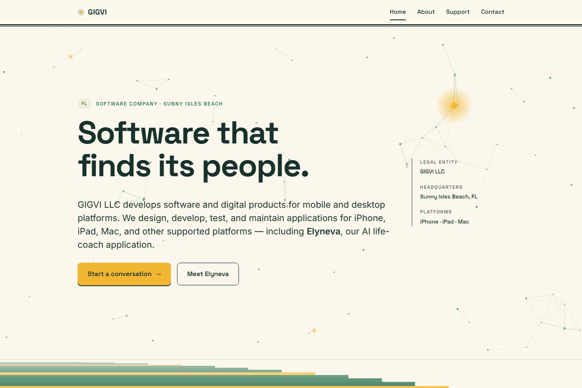 Screenshot of the GIGVI LLC corporate site